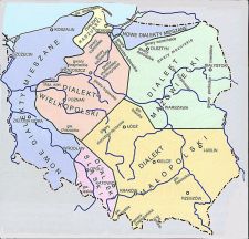 Zasig dialektu mazowieckiego na mapie dialektalnej
