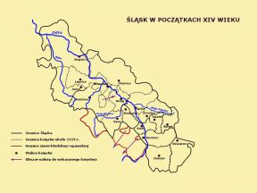 Map opracowano na podstawie: L. Szafraniec, <em>Grny lsk</em>, Warszawa 1997, s. 71. 