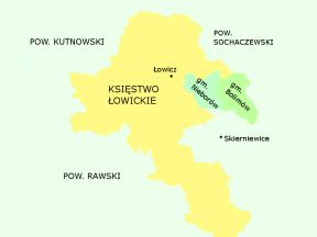 Łowickie - geografi regionu, mapa